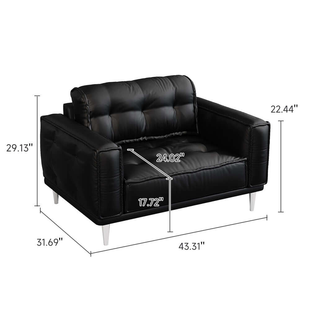 Comfortable French vintage leather sofa with luxurious design and classic style