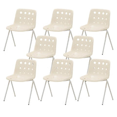 Stackable Scandinavian Style Plastic & Acrylic Side Chair with Low Back Dining Chairs