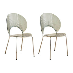 Scandinavian Style Stackable Armless Side Chair in Plastic & Acrylic Dining Chairs