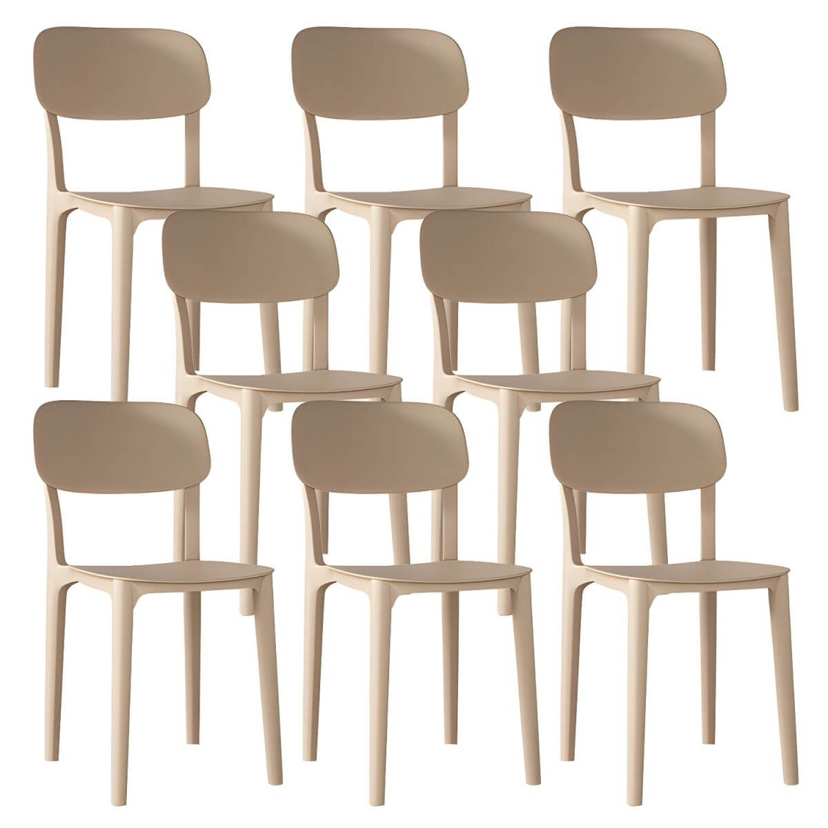 Stackable Nordic acrylic dining chair with backrest and acrylic legs