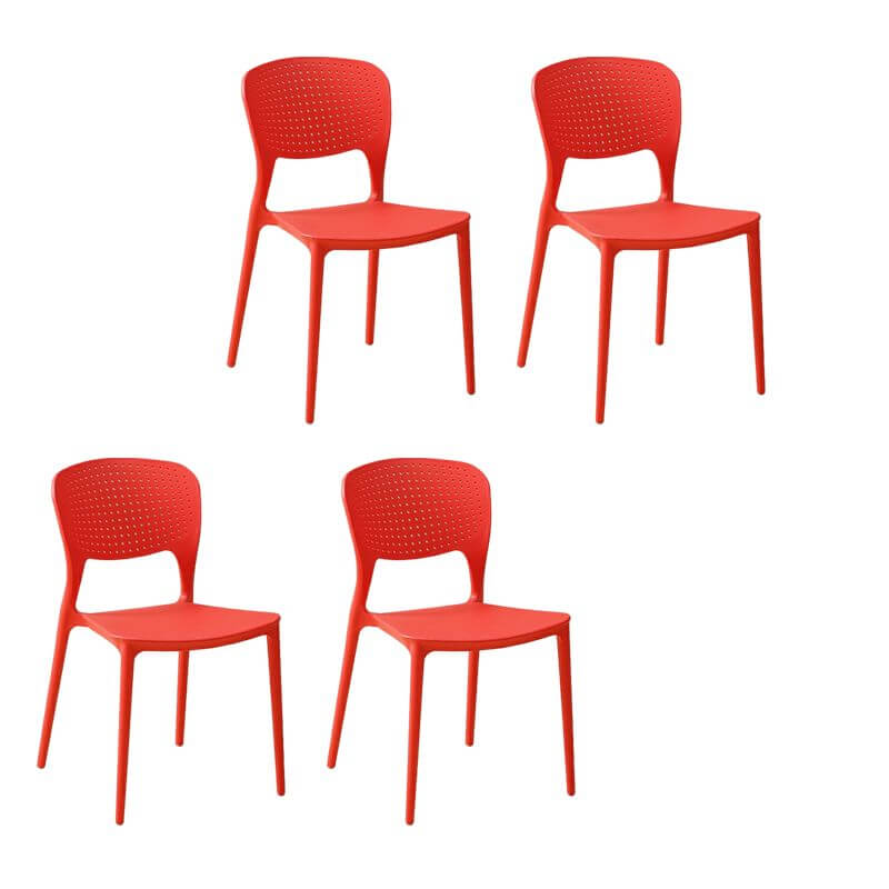Stackable Scandinavian style plastic and acrylic side chair for dining room