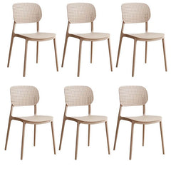 Scandinavian Style Stackable Plastic & Acrylic Side Chair with Low Back Dining Chairs