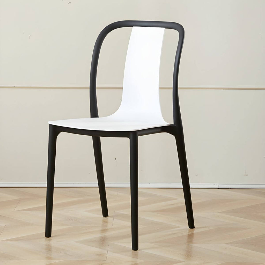Low-back plastic and acrylic side chair with modern style for kitchen and dining areas