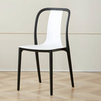 Low-back plastic and acrylic side chair with modern style for kitchen and dining areas