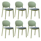 Scandinavian plastic dining chair with open back and four legs, ideal for home use