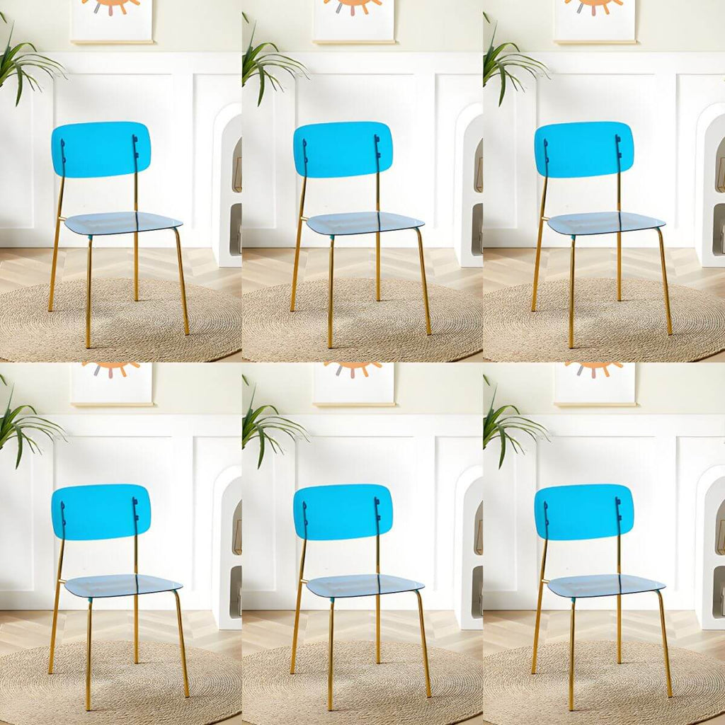 Transparent acrylic dining chair with modern design, perfect for living room and kitchen seating