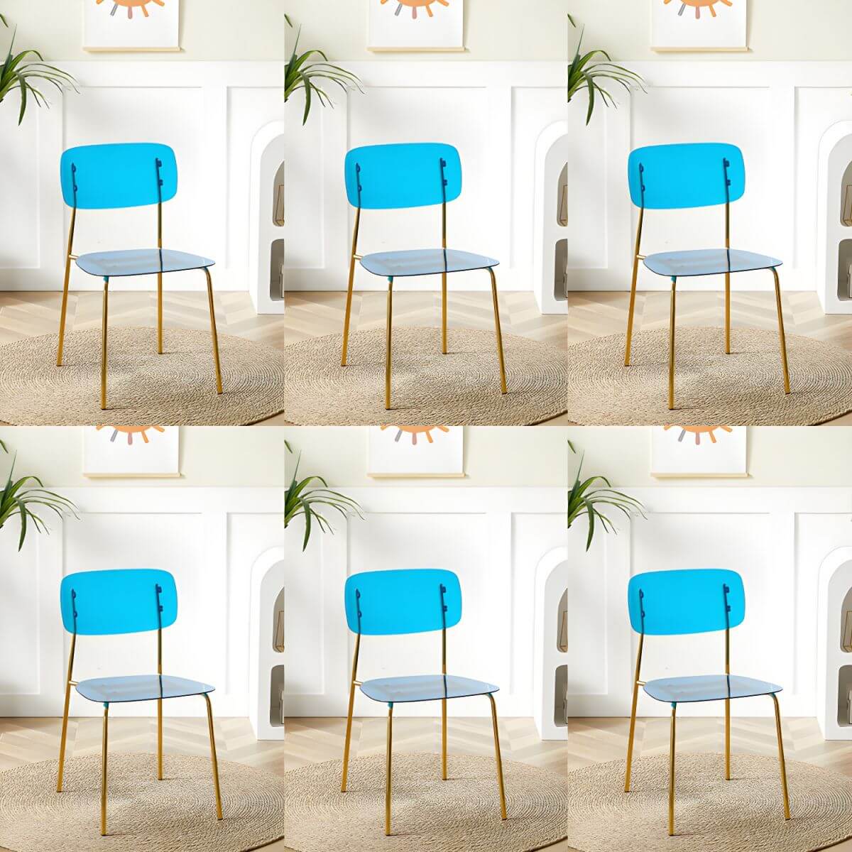 Transparent acrylic dining chair with modern design, perfect for living room and kitchen seating