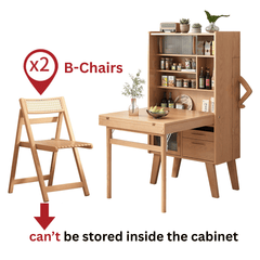 Modern Minimalist Wood Dining Room Set with Foldable Features