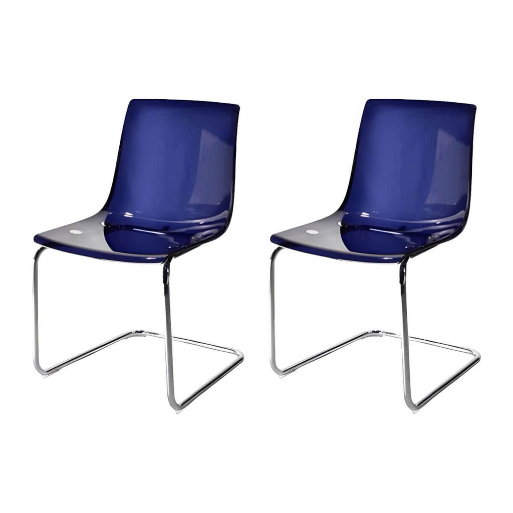 Scandinavian style low back side chair made of plastic and acrylic, ideal for kitchen and dining areas