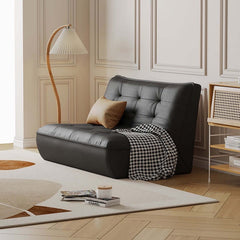 Nordic-style lounge chair with brown, black, white PU leather