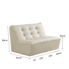 PU leather sofa lounge chair in Nordic style with brown, black, white colors