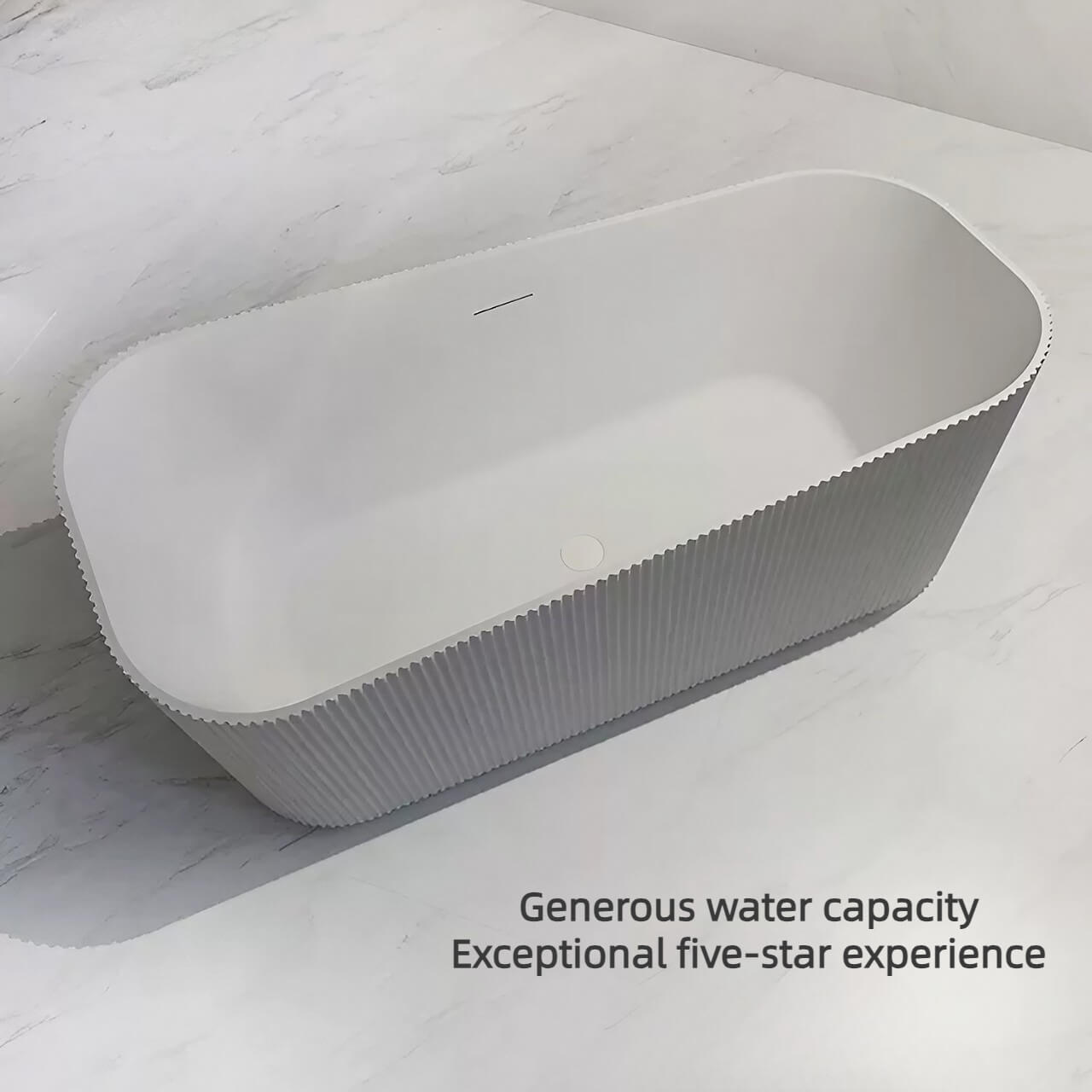 Ergonomic white rectangular soaking bathtub for single user