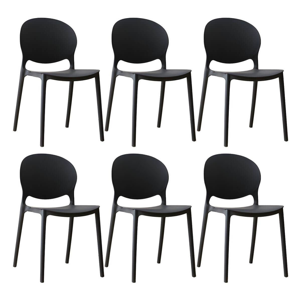 Scandinavian plastic dining chair with open back and four legs, ideal for home use