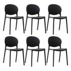 Scandinavian plastic dining chair with open back and four legs, ideal for home use