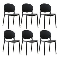 Scandinavian Plastic Dining Chair Open Back Side Chair with 4 Legs for Home Use Dining Chairs
