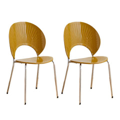 Acrylic Open Back Armless Stackable Dining Chair with Metal Legs Dining Chairs