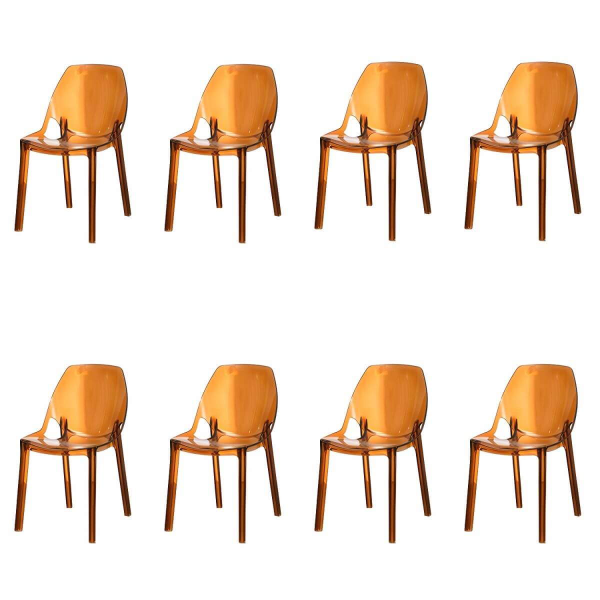 Armless acrylic side Parsons dining chair for indoor home use