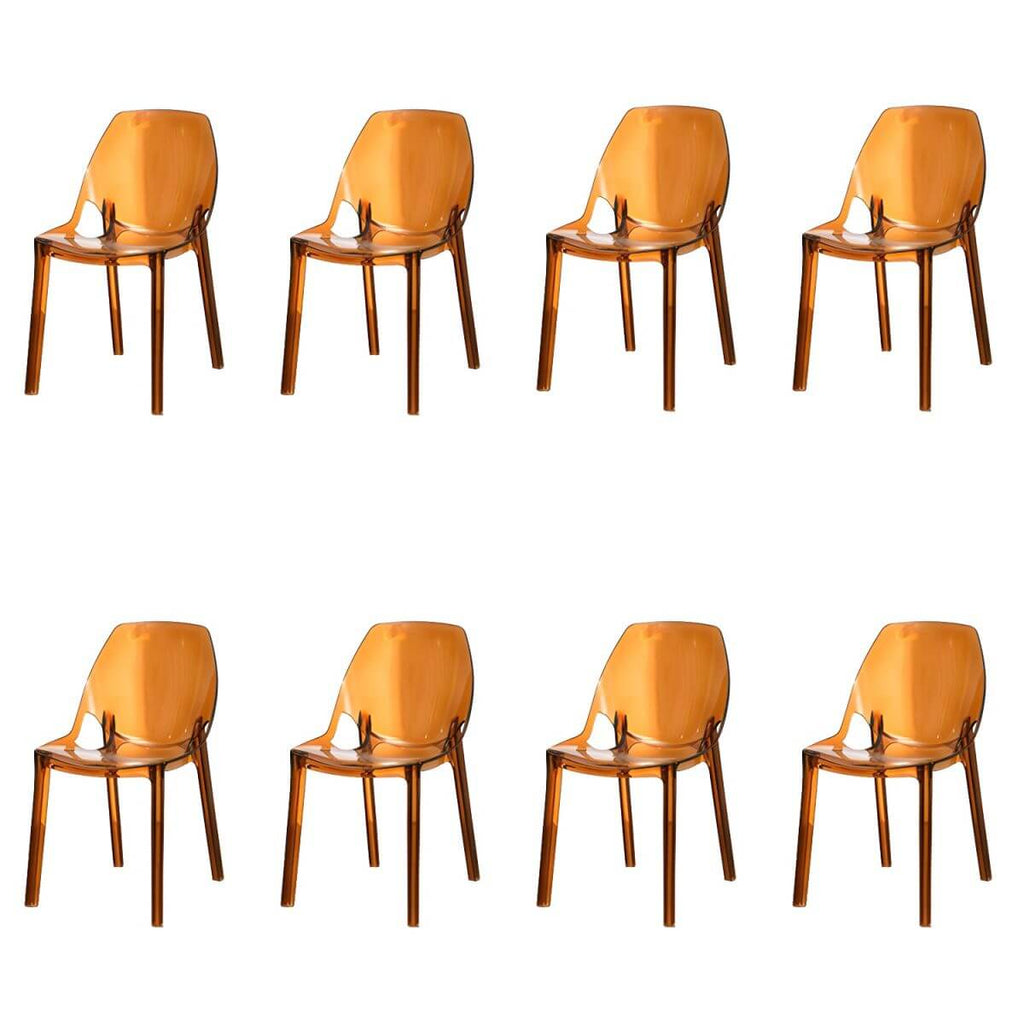 Armless acrylic side Parsons dining chair for indoor home use