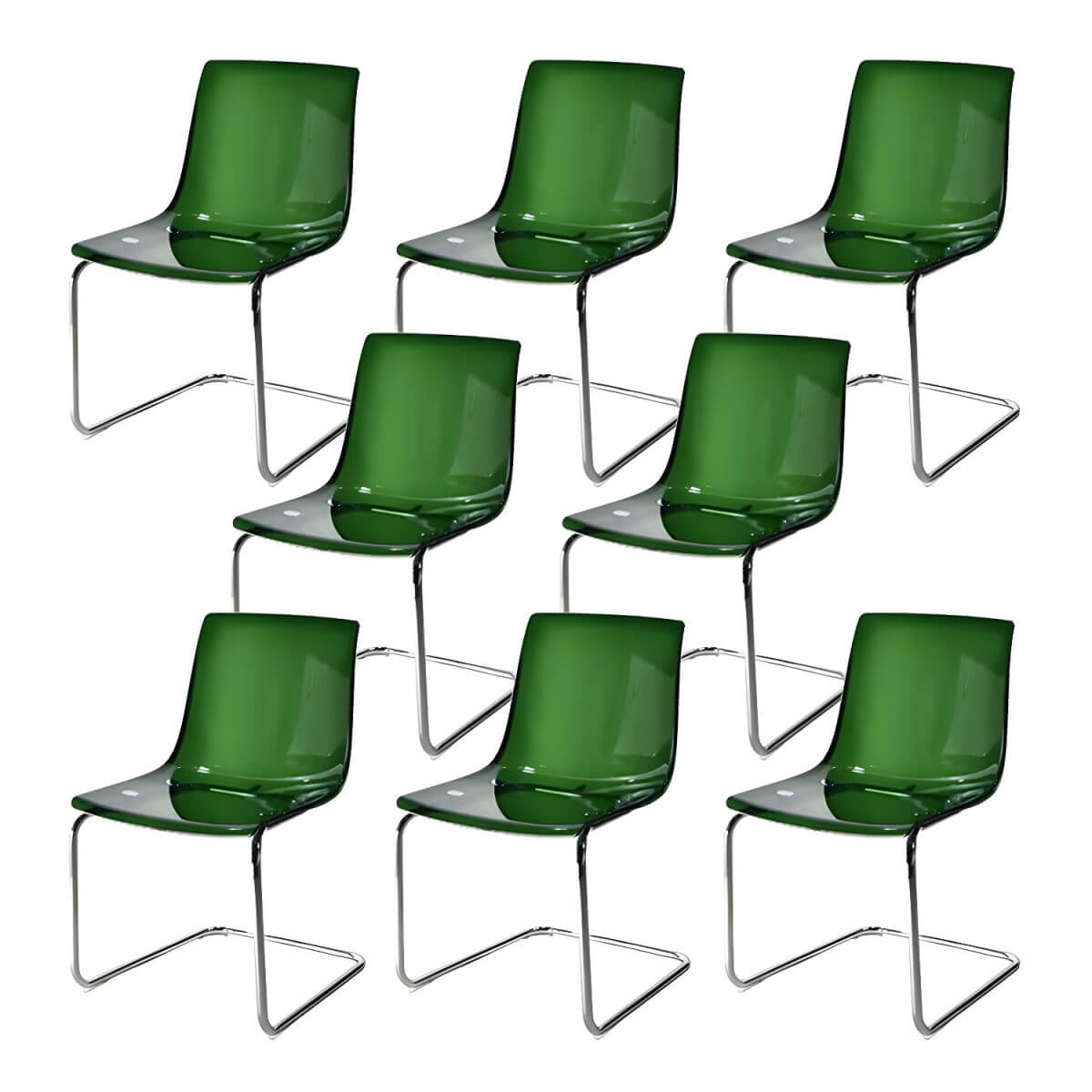 Scandinavian style low back side chair made of plastic and acrylic, ideal for kitchen and dining areas