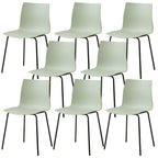 Modern plastic and acrylic side chair with metal legs, ideal for kitchen and dining rooms