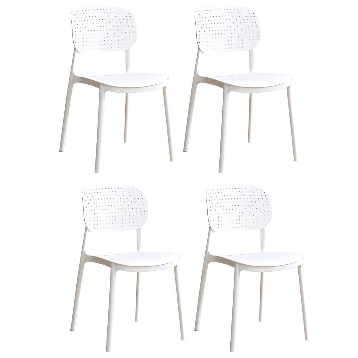 Stackable Scandinavian style plastic and acrylic side chair with low back for dining