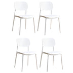 Stackable Scandinavian style plastic and acrylic side chair with low back for dining