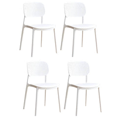 Scandinavian Style Stackable Plastic & Acrylic Side Chair with Low Back Dining Chairs