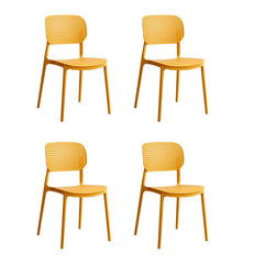 Scandinavian Style Stackable Plastic & Acrylic Side Chair with Low Back Dining Chairs