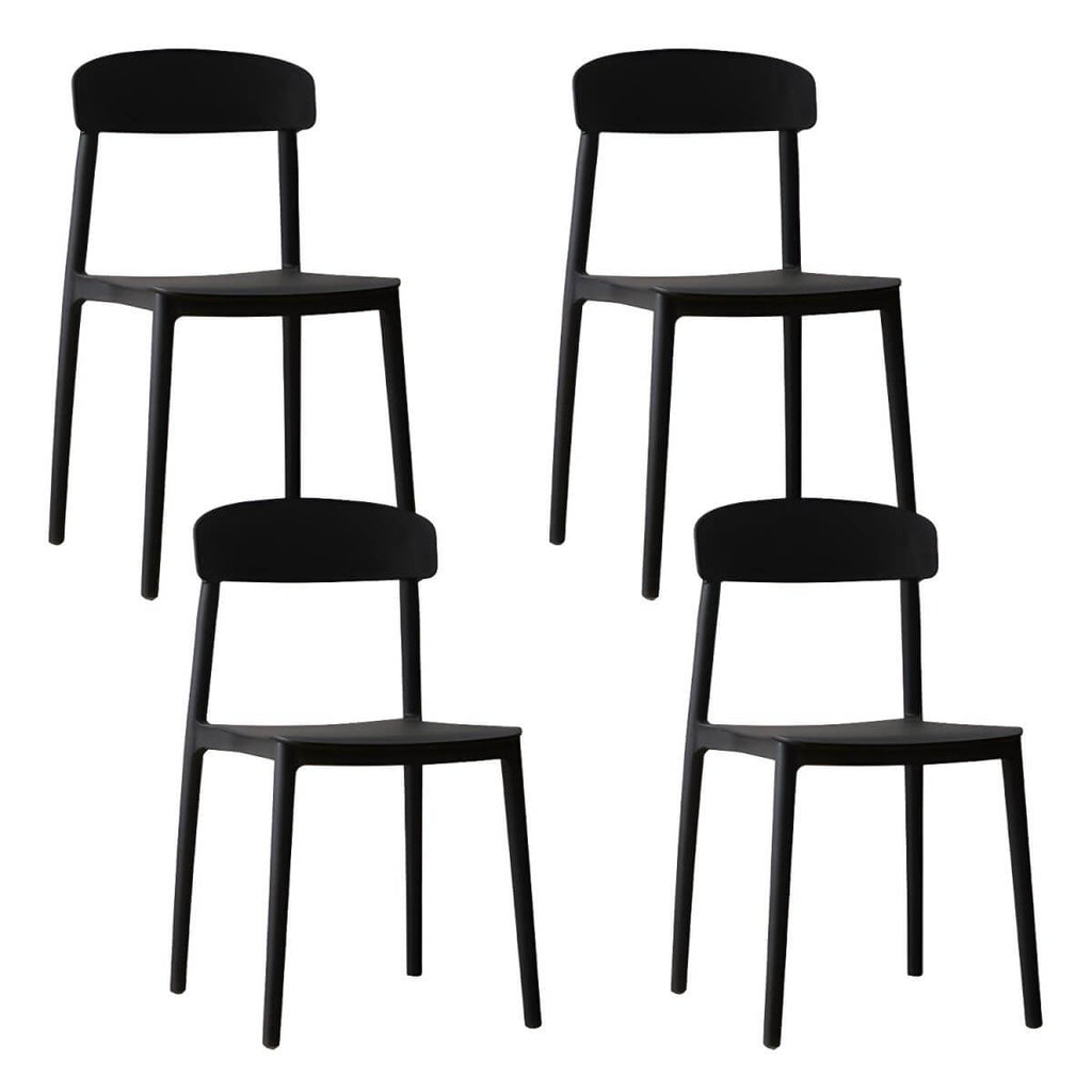 Scandinavian style low back kitchen and dining chair made of plastic and acrylic
