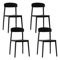 Scandinavian Style Plastic & Acrylic Kitchen & Dining Chair with Low Back Dining Chairs