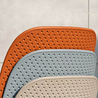 Scandinavian stackable kitchen chair with plastic and acrylic seat and metal legs