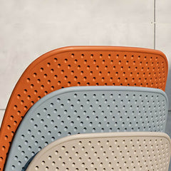 Scandinavian Stackable Plastic & Acrylic Kitchen & Dining Chair with Metal Legs Dining Chairs
