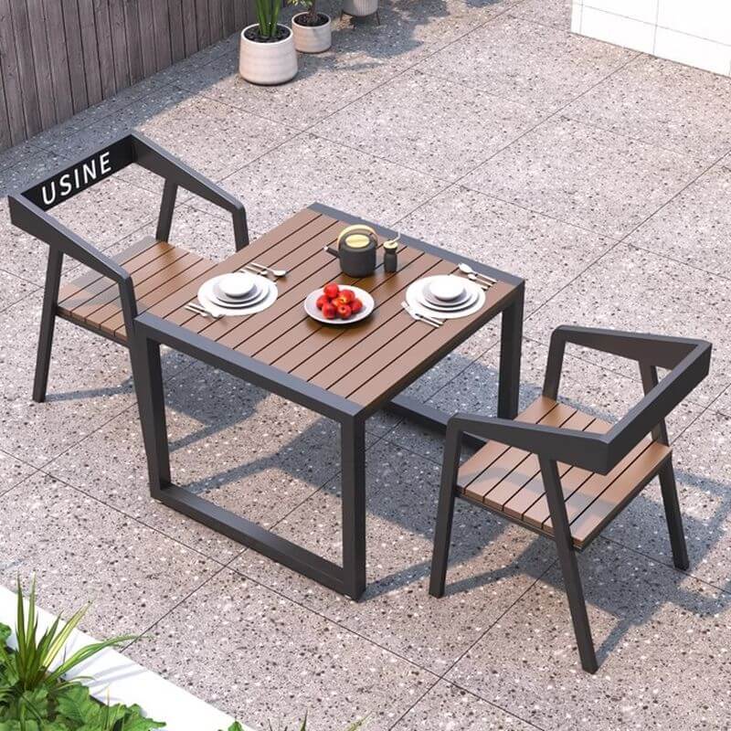 Cocoa color modern patio dining set with laminate tabletop, UV-proof, available in 5 or 7 pieces main product image