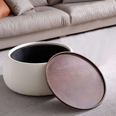 Light Luxury Modern Round Coffee Table with Storage