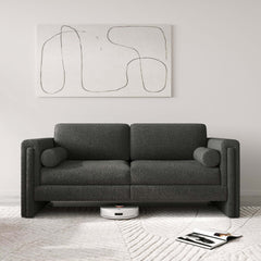 Modern Single Upholstered Sofa Armchair Teddy Fabric or Cotton Linen Blend Options