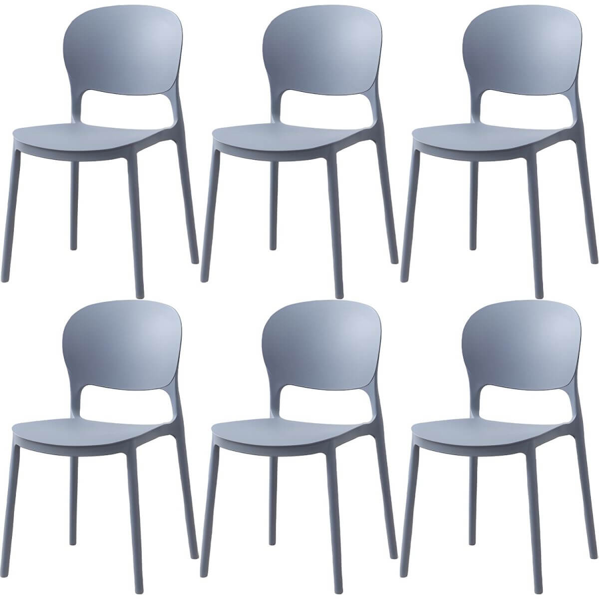 Scandinavian style stackable plastic and acrylic dining side chair for kitchen and dining