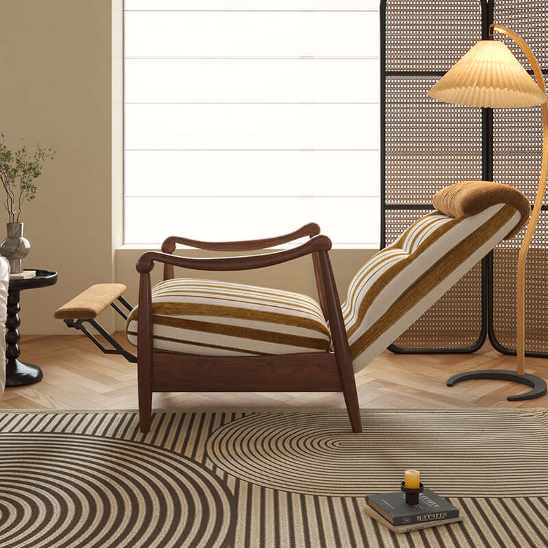 Adjustable vintage accent chair with solid wood frame for stylish and comfortable seating