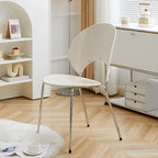 Stackable acrylic dining chair with open back and metal legs, armless design for modern dining rooms main product image