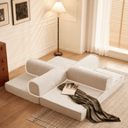 Elegant soft velvet 3-seater sofa bed with modern design and easy maintenance