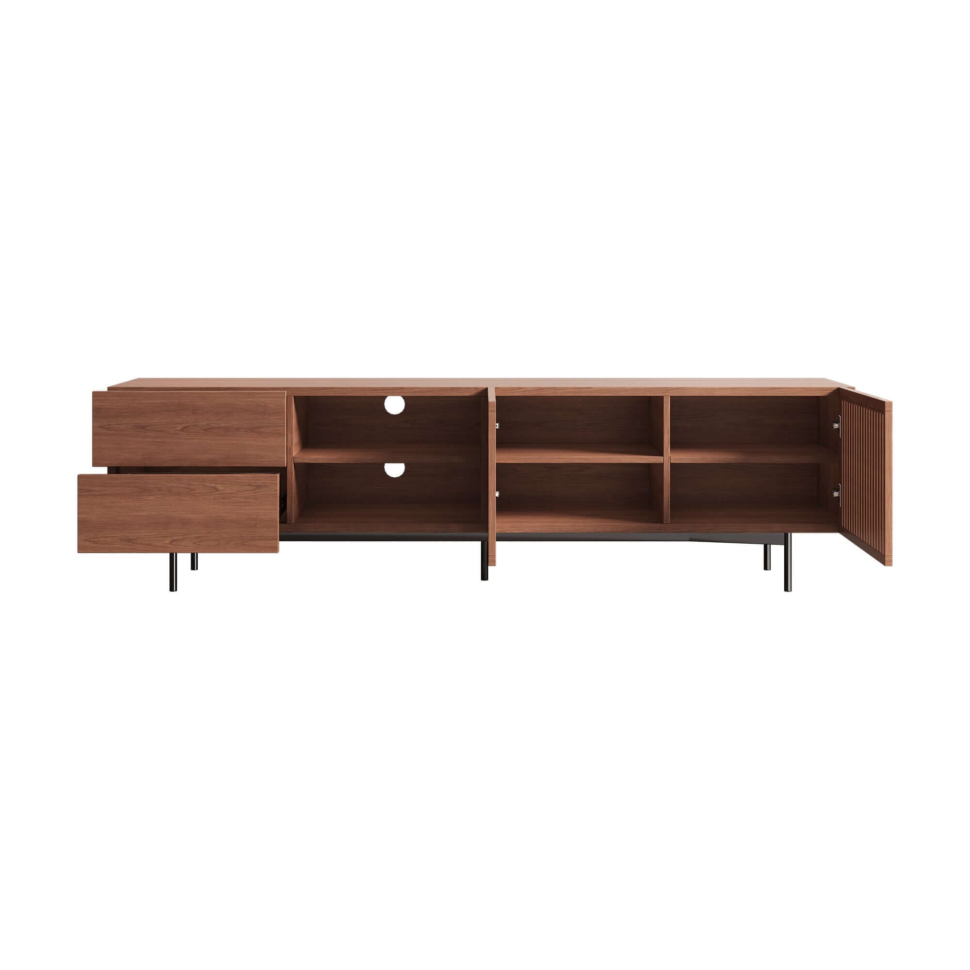 Media console TV stand with 2 drawers and 2 doors, suitable for TVs up to 78 inches