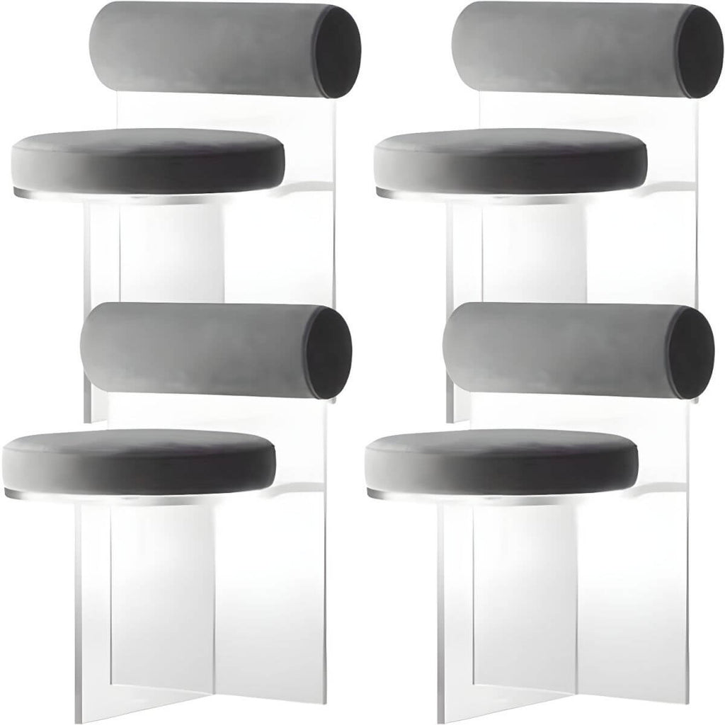 Acrylic contemporary dining chair with solid back, perfect for modern dining rooms