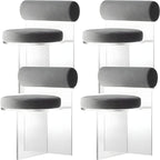 Acrylic contemporary dining chair with solid back, perfect for modern dining rooms