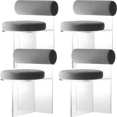 Contemporary Solid Back Dining Chair Acrylic Side Chair for Dining Room Dining Chairs