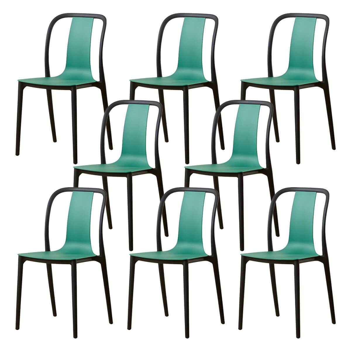 Low-back plastic and acrylic side chair with modern style for kitchen and dining areas