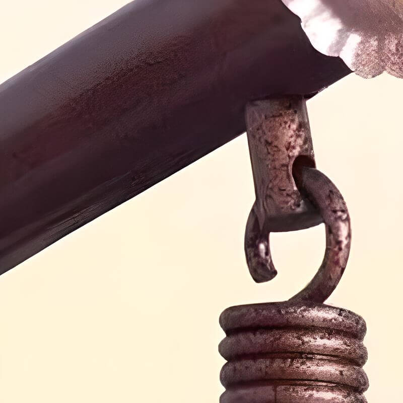 Porch swing with tropical ivory and auburn hydrophobic framed pads, metal stand and chain included