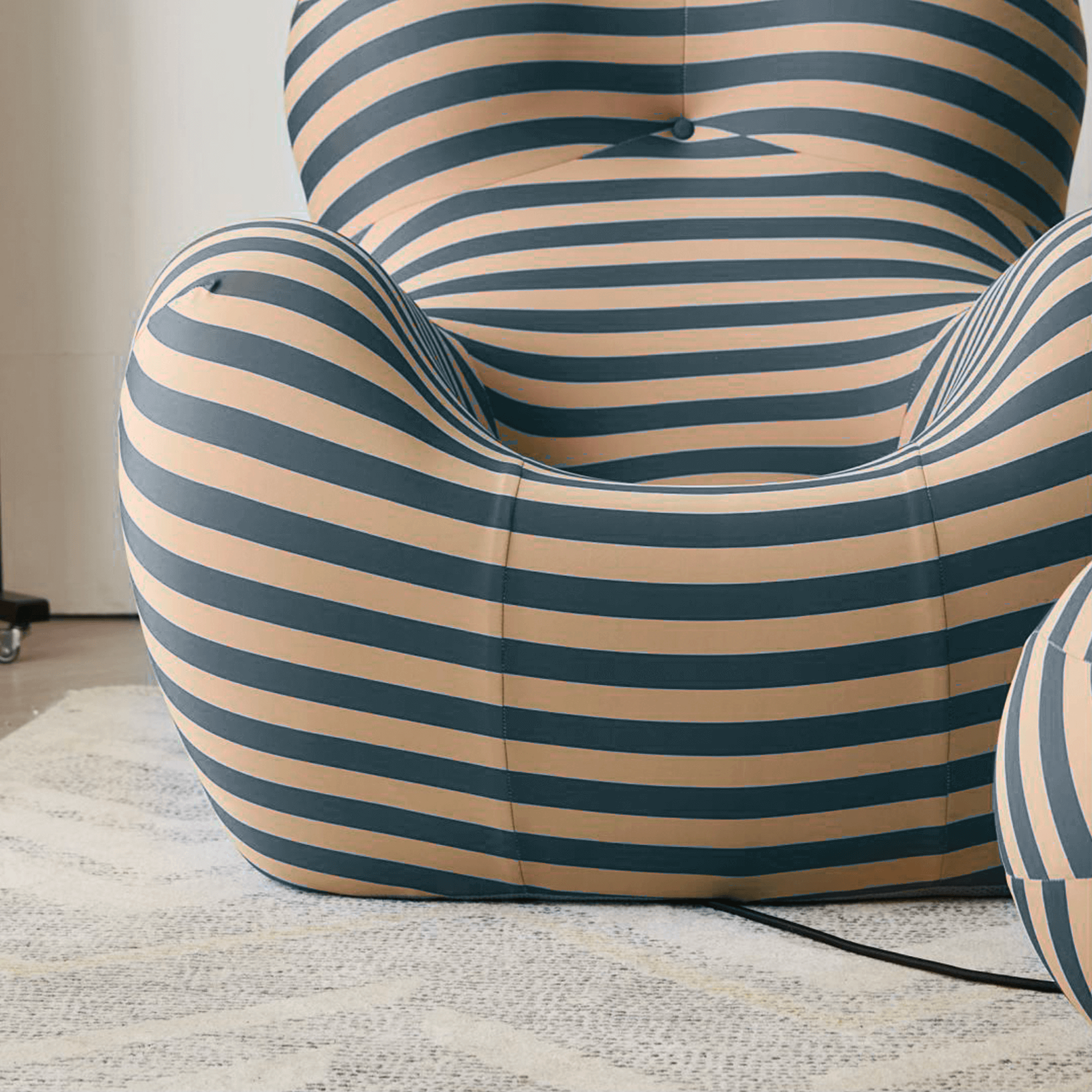 Single lounge sofa chair with ottoman, stylish and comfortable seating for living room