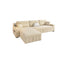 Beige Twill Sofa Recliner with USB Port, Under-seat Storage, Left Orientation, and L-Shape Design, 94"L x 63"W x 33"H