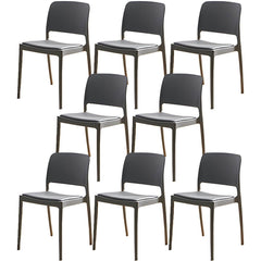 Scandinavian Plastic & Acrylic Dining Chair with Low Back Rest and Armless Design Dining Chairs