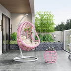Tropical alloy framed porch swing egg chair with stand and chain included