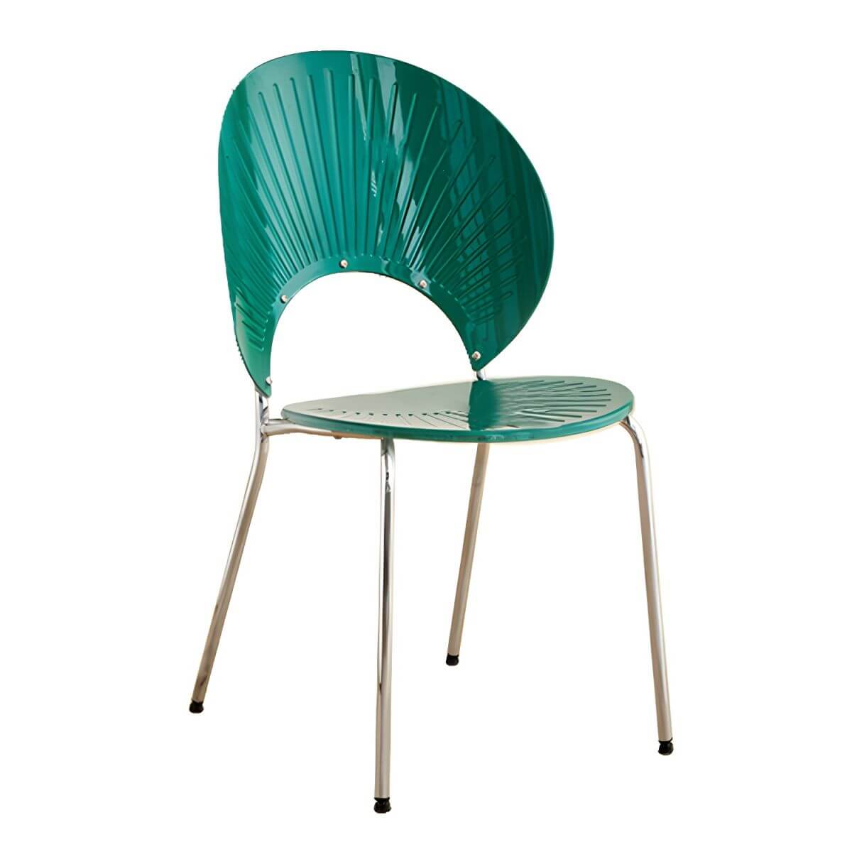 Scandinavian style stackable armless side chair made of plastic and acrylic for dining